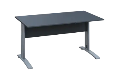 EPK 18 - 14 stůl kancelářský, kovová podnož stříbrná, deska 18 mm, široký 1400 mm, antracit